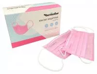 Маска медицинская трехслойная на резинках Чистовье, розовый, 100 шт/упк